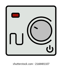 Icono de la unidad de pared del piso cálido. Contorno de negrita editable con diseño de relleno de color. Ilustración vectorial.