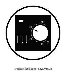 Warm floor wall unit icon. Thin circle design. Vector illustration.