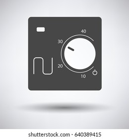 Warm floor wall unit icon on gray background, round shadow. Vector illustration.