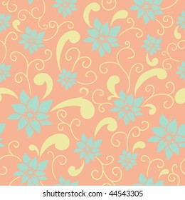 Warm floral seamless pattern