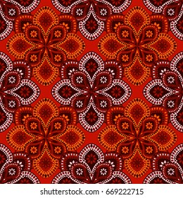 warm floral  seamless pattern