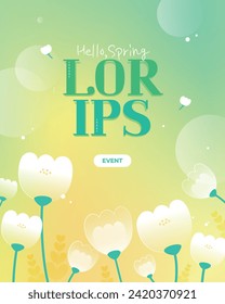 Warm Flower Spring Illustration Template