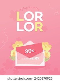 Warm Flower Spring Illustration Template