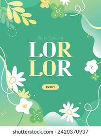 Plantilla de Ilustración de Primavera de Flores Cálidas