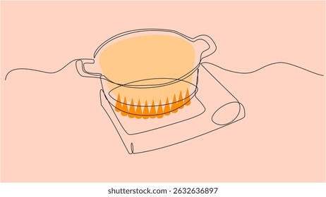 Warm Flows: Soup Pot Drawn with a Single Line