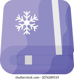 Warm Folded Towel Concept, Bathtowel Vector Color Icon Design, Winter Season activities Symbol, Coldest Weather Sign, Snow and frost Stock Illustration