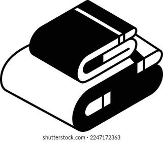 Warm Folded Towel Concept, Bathtowel Vector Color Icon Design, Winter Season activities Symbol, Coldest Weather Sign, Snow and frost Stock Illustration