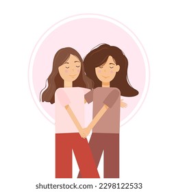 Warm friendly hugs. Hug concept vector illustration.