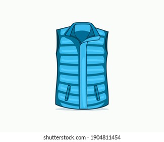 Warm fur vest icon vector. Equipment mountain climbing