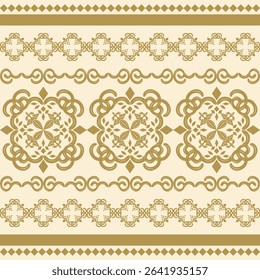Warm and Gentle Victorian Medieval Baroque Style Pattern Embroidery decoration Border. Detailed Rich Taste Intricate Luxury Floral for Clothes Fabrics Wallpaper Royal Elegance Carpet Curtain Bag Scarf