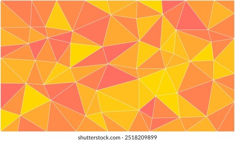 Un cálido fondo de mosaico triangular geométrico en tonos atardeceres