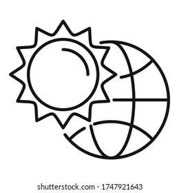 Warm global temperature icon. Outline warm global temperature vector icon for web design isolated on white background