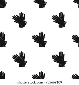 Warm gloves for hands. Female winter accessory.  Woman clothes single icon in black style vector symbol stock illustration.
