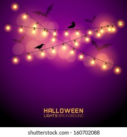 Warm Glowing Halloween Lights. Vector Illustration