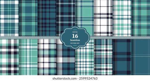 Warm Gold and Rustic Auburn Seamless Tartan Textile Design Set of 16