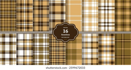 Warm Gold Tartan patterns fabric texture. Modern Bright Canary Seamless Tartan