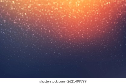 Warm golden bokeh light gradient background with soft glowing particles and dark blue transition for festive or elegant designs