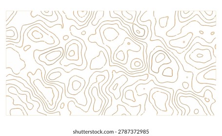 Warm golden contour lines representing varied elevation contours of natural terrain on white background