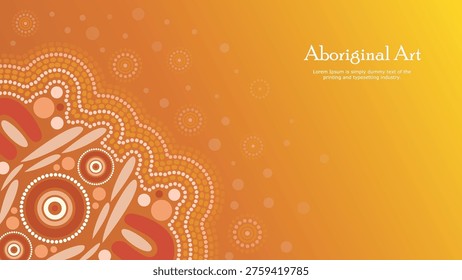 Warm Gradient Aboriginal Art Banner with Dot Pattern Design