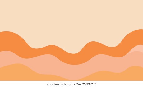 Warm gradient background featuring wavy orange and peach color tones with copy space