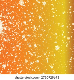 Warm gradient background from orange to yellow with scattered white snowflakes. Perfect for seasonal, festive, and winter-themed designs.