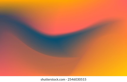 A warm gradient background with smooth transitions between shades of yellow, orange, and coral, accented by deep blue curves. Perfect for modern, vibrant design compositions.