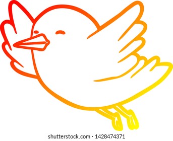 warm gradient line drawing of a bird flying