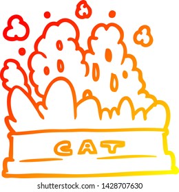 dibujo de línea de gradiente cálido de un bol de comida para gatos