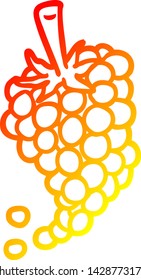 dibujo de líneas de gradiente cálido de un grupo de uvas