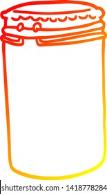 warm gradient line drawing of a cartoon storage jar