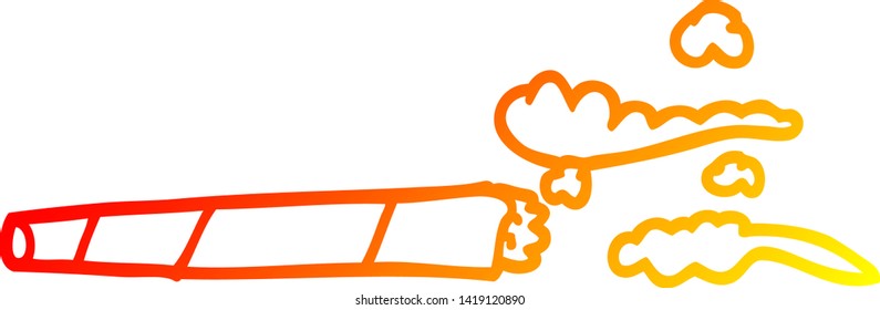 warm gradient line drawing of a cartoon lit joint