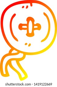 warm gradient line drawing of a cartoon button