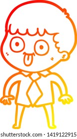 warm gradient line drawing of a cartoon man staring