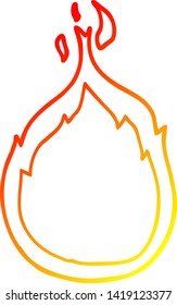 warm gradient line drawing of a cartoon flames