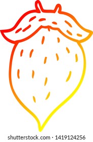 dibujo de línea de degradado cálido de una barba de dibujos animados