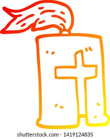 warm gradient line drawing of a cartoon knights helmet