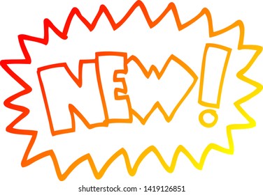 warm gradient line drawing of a cartoon new symbol