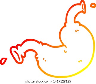 dibujo de línea de gradiente cálido de un órgano humano