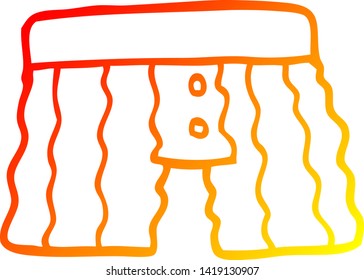dibujo de línea de degradado cálido de una ropa interior de dibujos animados