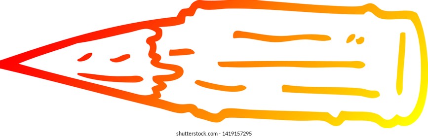 warm gradient line drawing of a cartoon bloody vampire stake