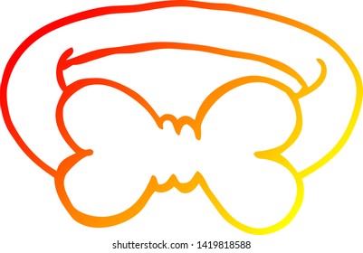 dibujo de línea de degradado cálido de una corbata de arco de dibujos animados