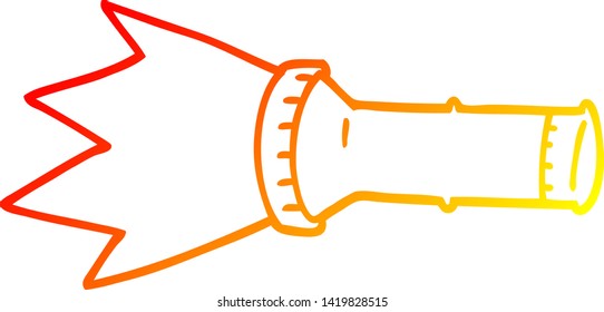dibujo de línea de degradado cálido de una antorcha eléctrica de dibujos animados