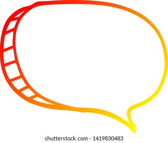 warm gradient line drawing of a cartoon speech bubble