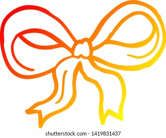 dibujo de línea de gradiente cálido de un arco decorativo de dibujos animados