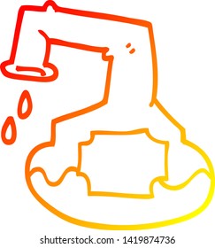 warm gradient line drawing of a cartoon science tube