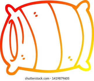 warm gradient line drawing of a cartoon pillow