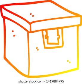 Warm Gradient Line Drawing Of A Cartoon Evidence Box