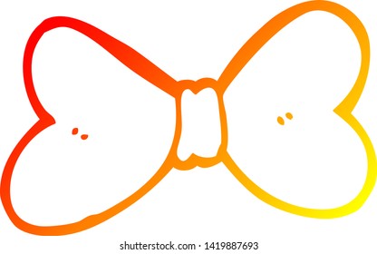 warm gradient line drawing of a cartoon bow tie