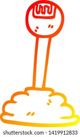 warm gradient line drawing of a cartoon gear shift
