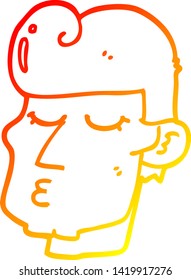 dibujo de línea de gradiente cálido de un hombre apuesto a la caricatura